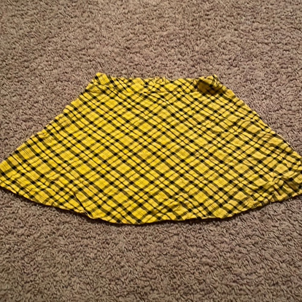 Art Class Yellow Plaid Skirt Kids 10/12